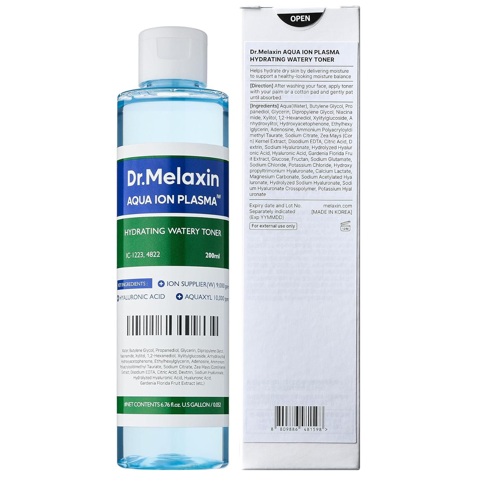 Dr.Melaxin - Aqua Ion Plasma Hydrating Watery Toner 200ml.