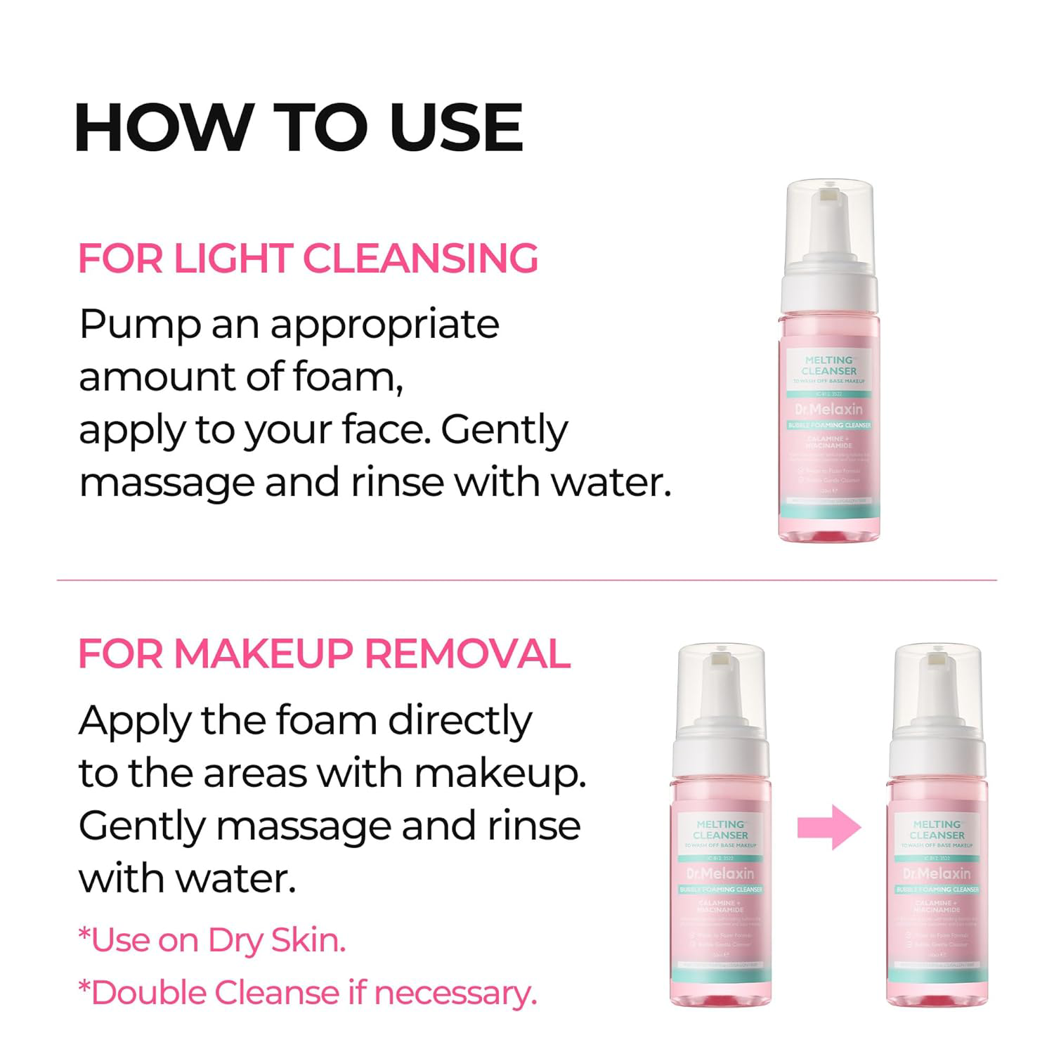 Dr.Melaxin - Melting Bubble Foaming Cleanser with Calamine + Niacinamide 150ml.