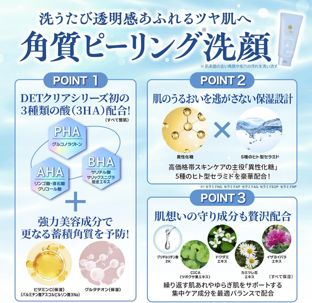 Meishoku - Meishoku Detclear Bright & Peel Peeling Face Wash with AHA, BHA, PHA 120g.