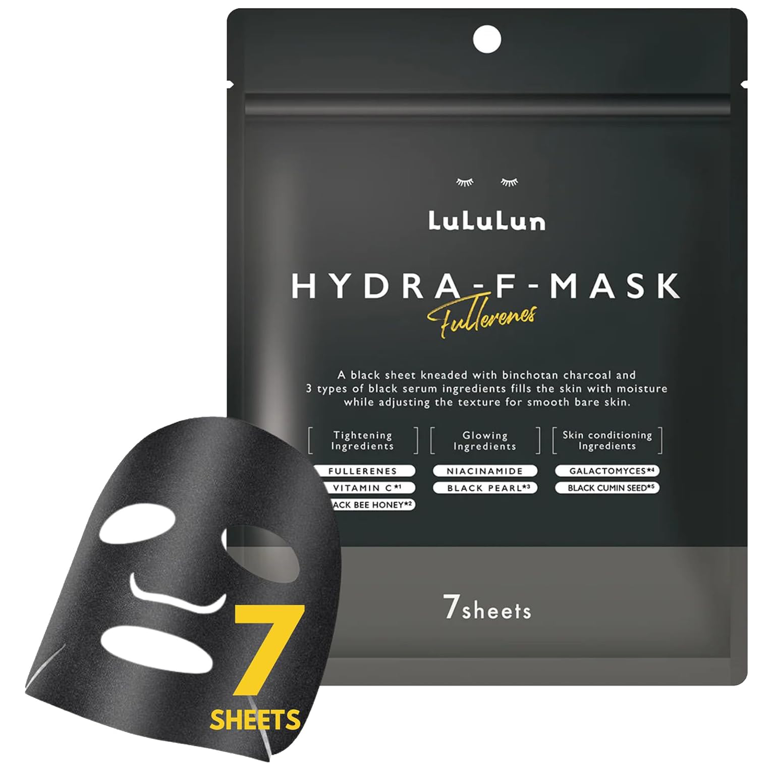 Lululun - Hydra F Mask Fullerenes Face Masks 114ml. (7 Sheets)