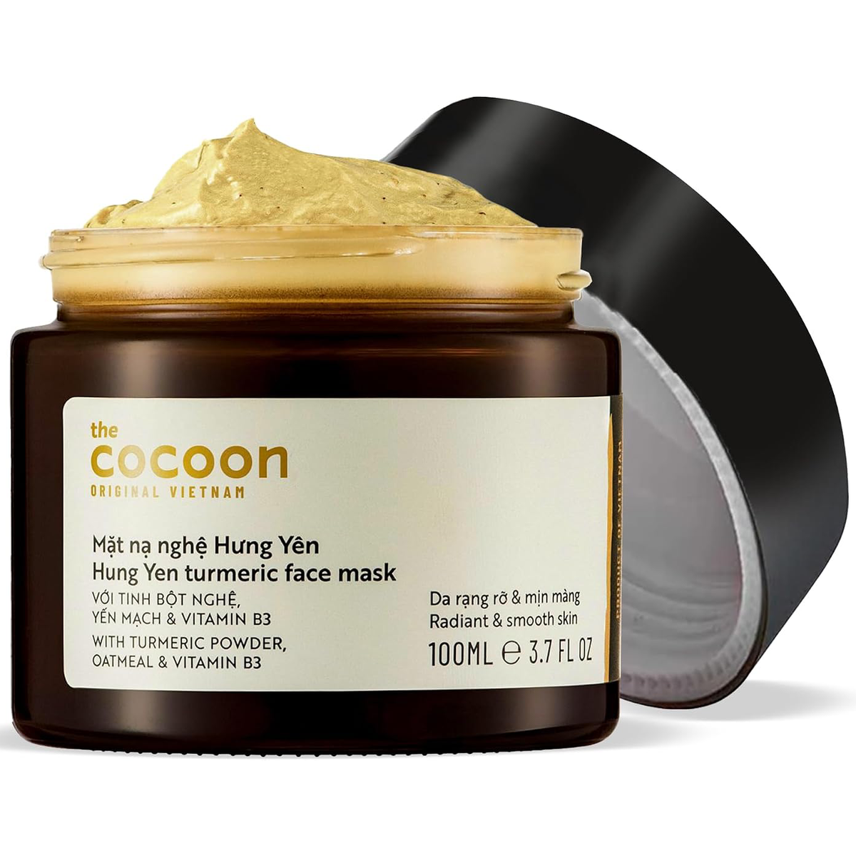 Cocoon Vietnam - Hung Yen Turmeric Face Mask (Mặt Nạ Nghệ Hưng Yên) with Turmeric Powder & Oatmeal 100ml.