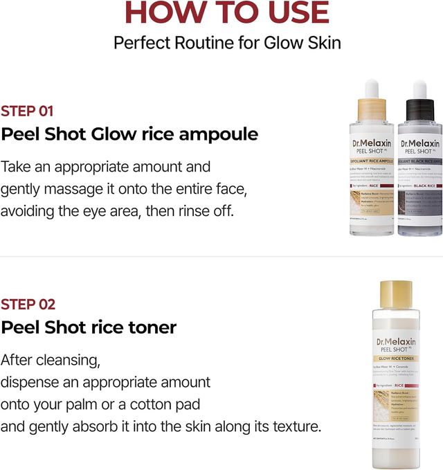 Dr.Melaxin - Peel Shot Glow Rice Toner 200ml.
