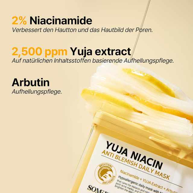 SOME BY MI - Yuja Niacin Anti-Blemish Daily Mask (30 Sheets)