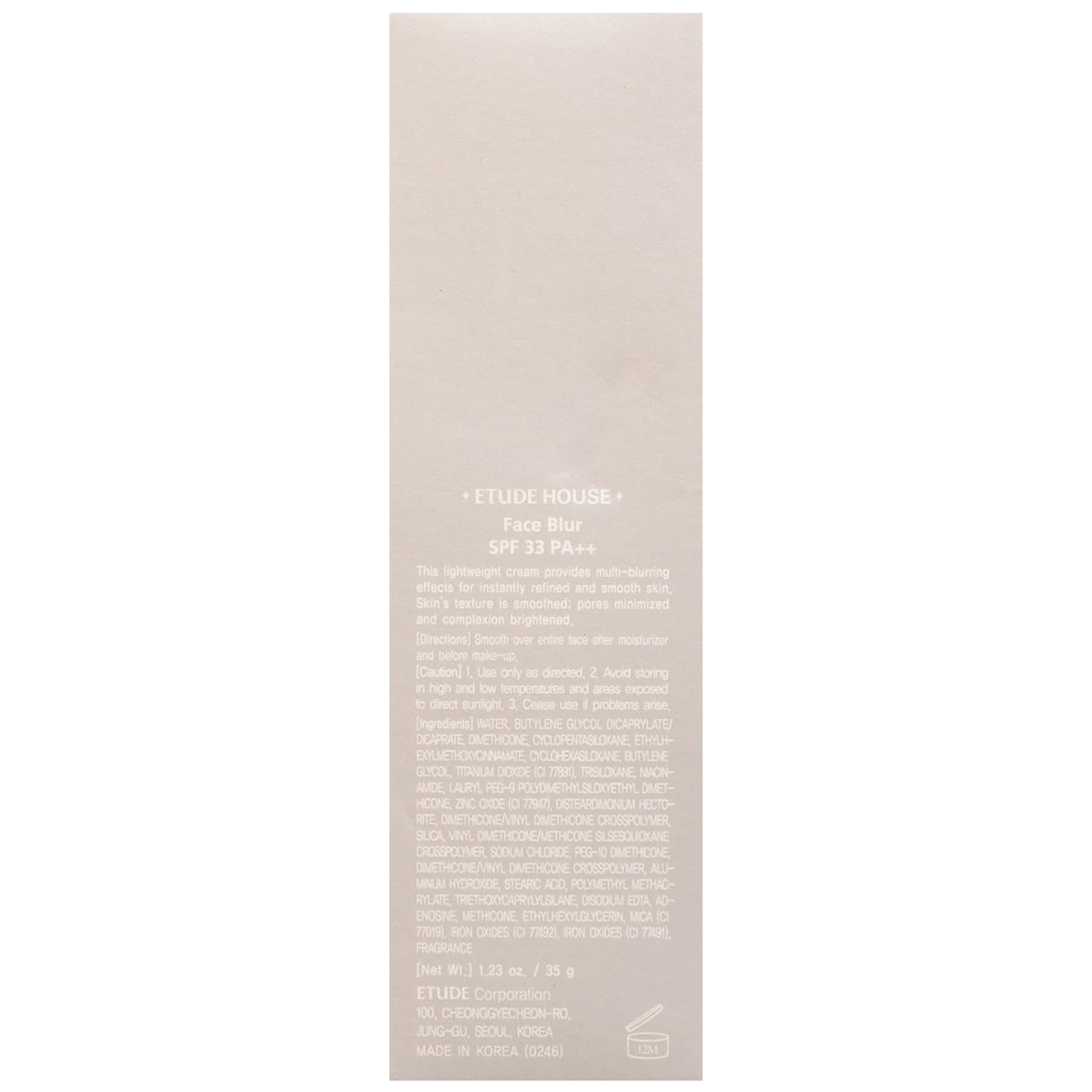 Etude - Face Blur Smoothing SPF 33 PA++ 35g.