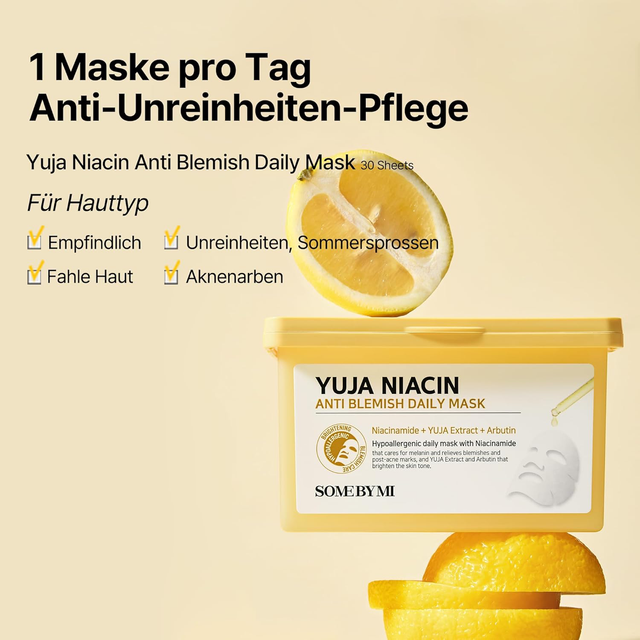 SOME BY MI - Bundle of 1x Yuja Niacin Anti Blemish Serum 50ml. + 1x Yuja Niacin Anti-Blemish Daily Mask (30 Sheets)