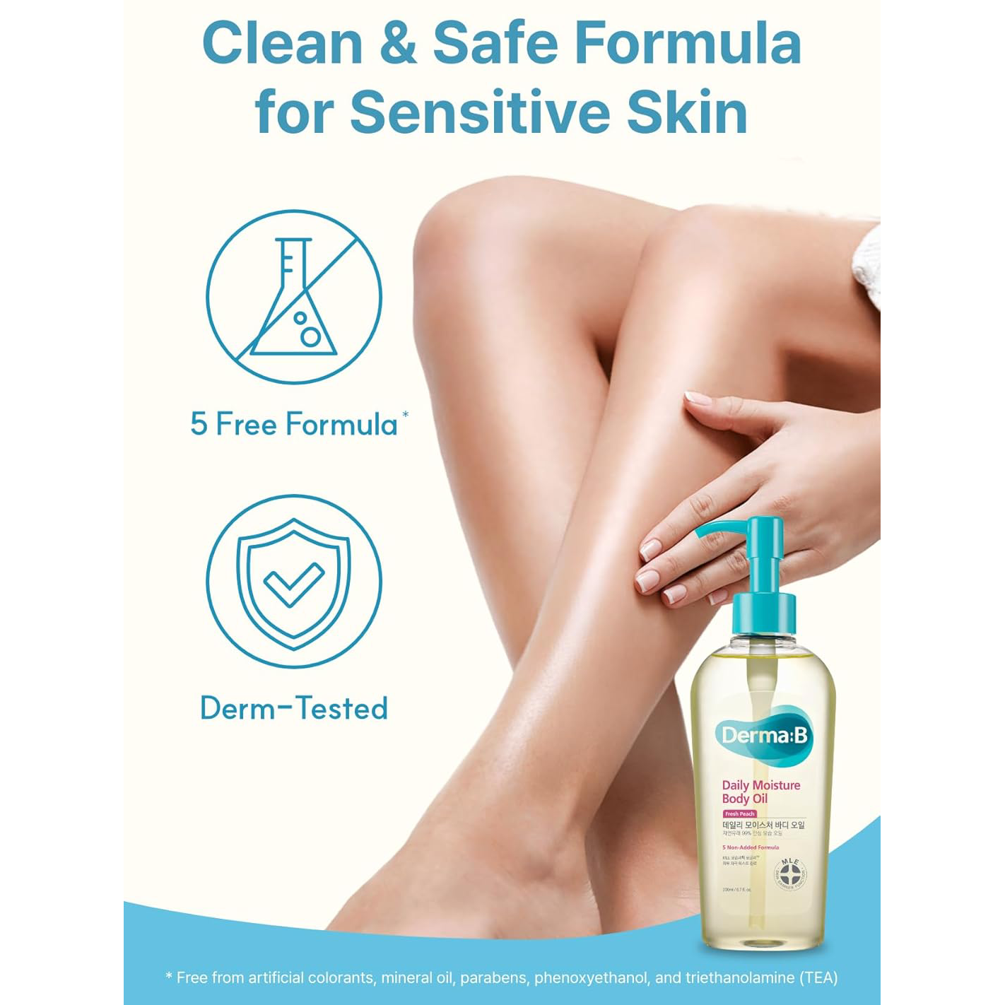 DERMA B - Daily Moisture Body Oil Fresh Peach 200ml.