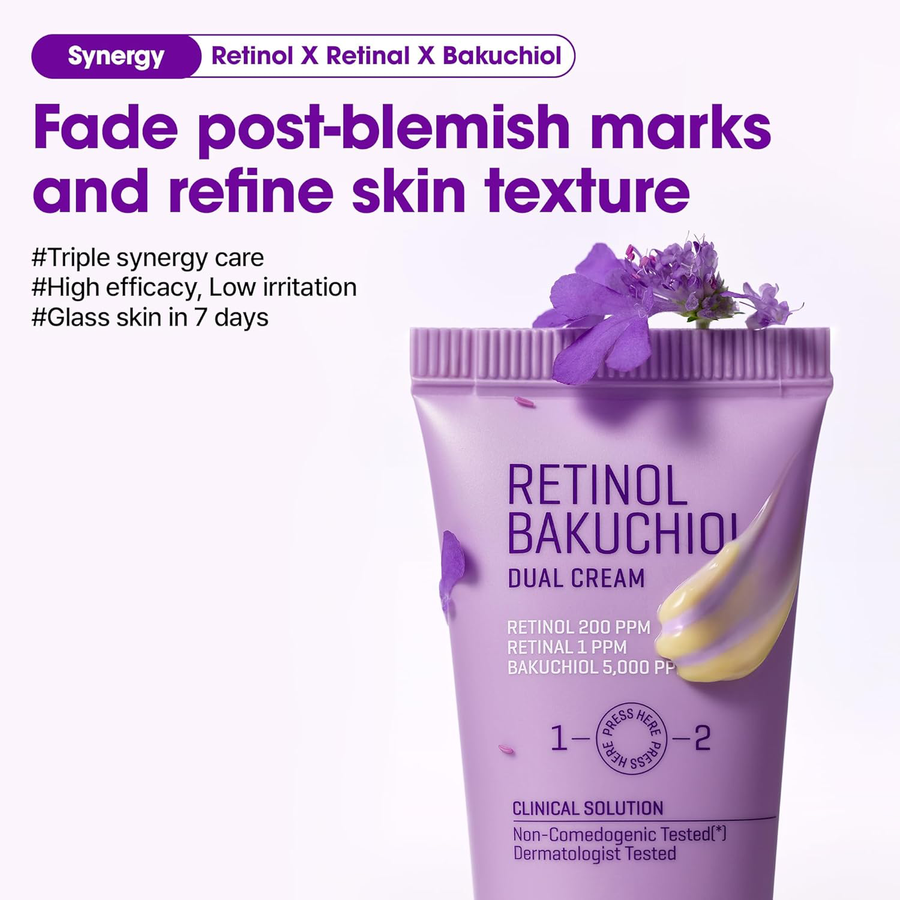 SOME BY MI - Bundle of 1x Retinol Intense Daily Mask (30 Sheets) + 1x Retinol Bakuchiol Dual Cream 50ml.