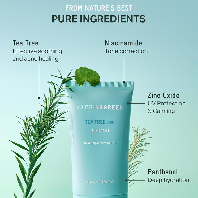 Bringgreen - Tea Tree Cica Fresh Sun Cream SPF+ PA++++ 50ml.