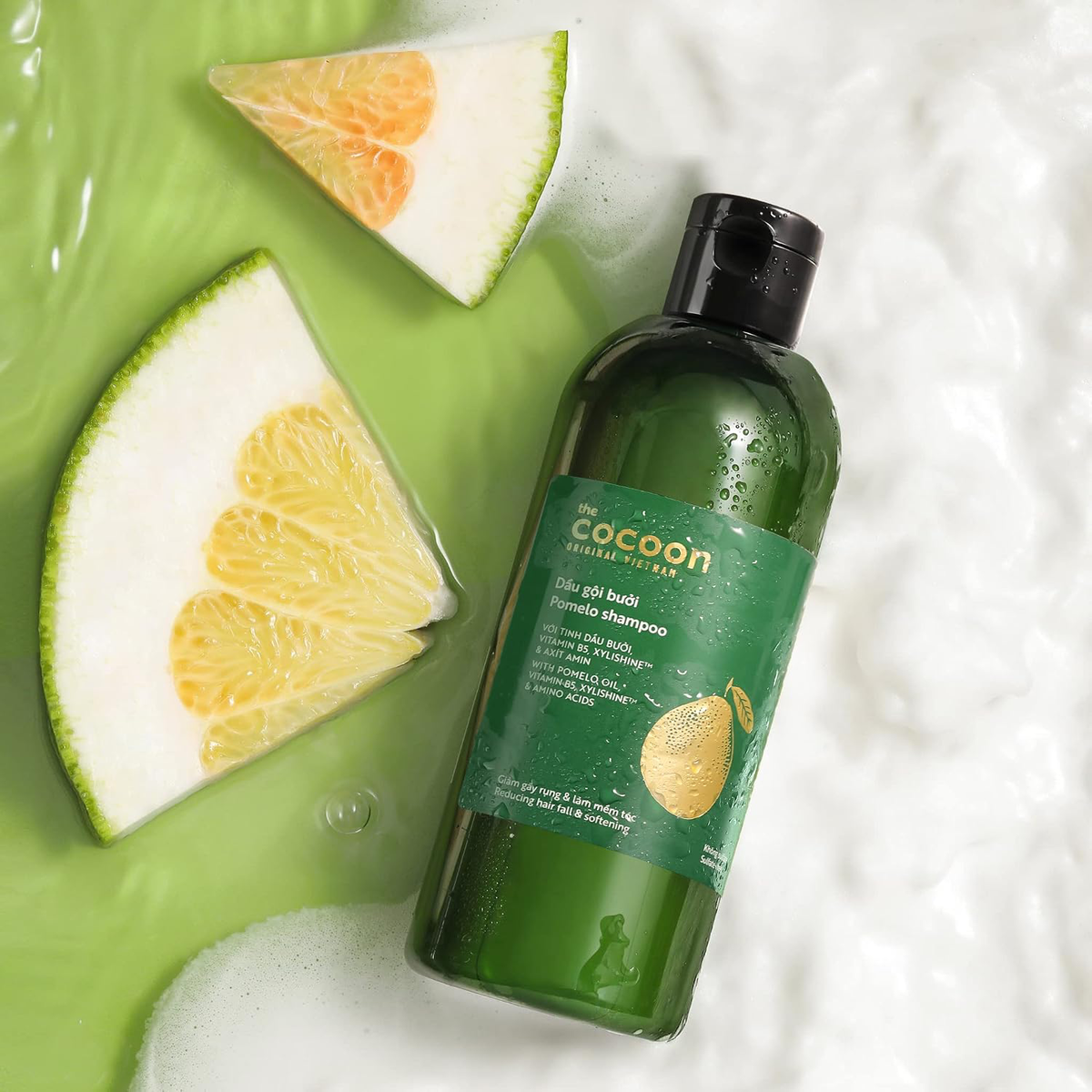 Cocoon Vietnam - Pomelo Shampoo (Dầu Gội Bưởi) with Pomelo Oil, Vitamin B5, Xylishine™ & Amino Acids, Sulfate-Free 310ml.