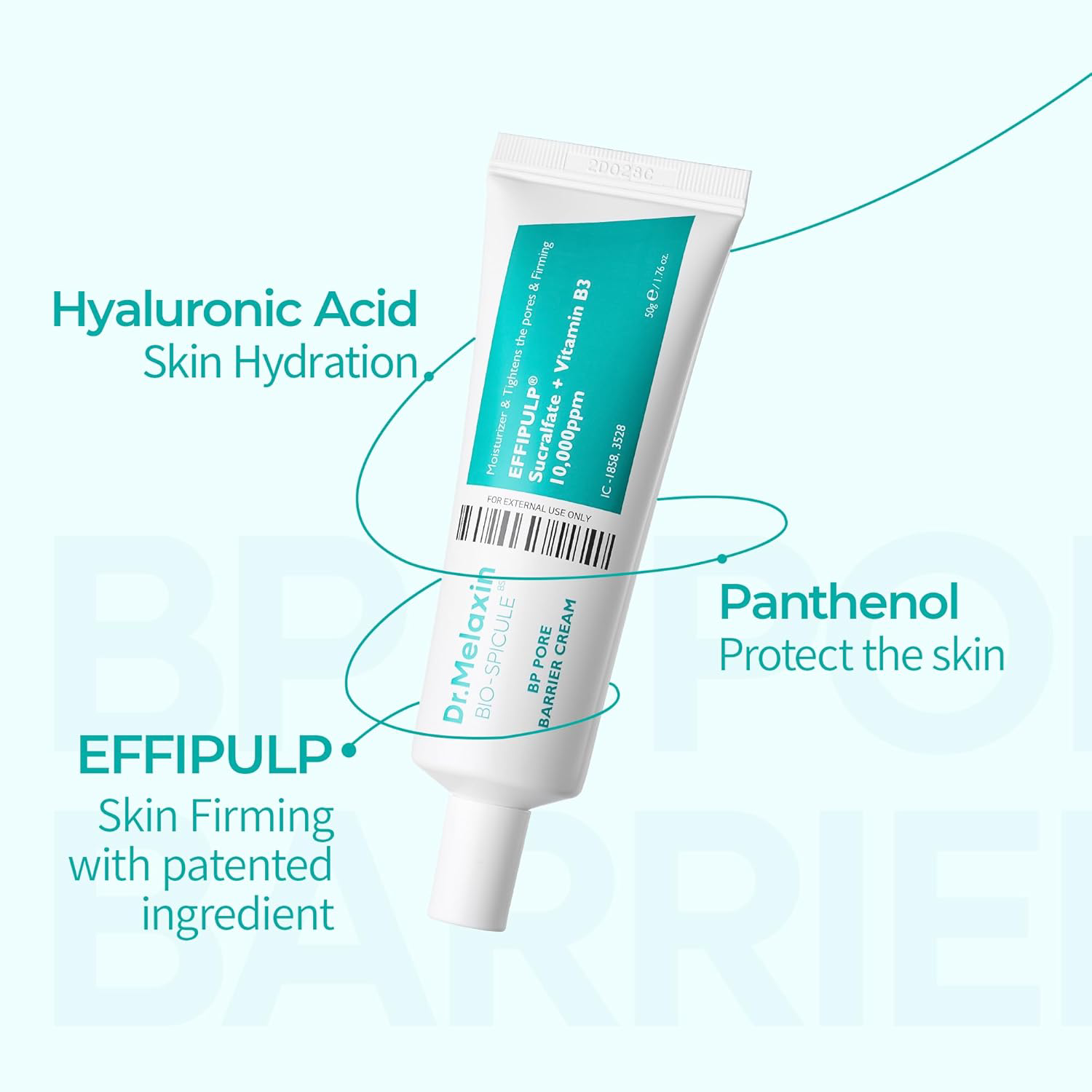 Dr.Melaxin - BP Pore Barrier Cream Bio-Spicule with Suucralfate + Vitamin B3 50g.