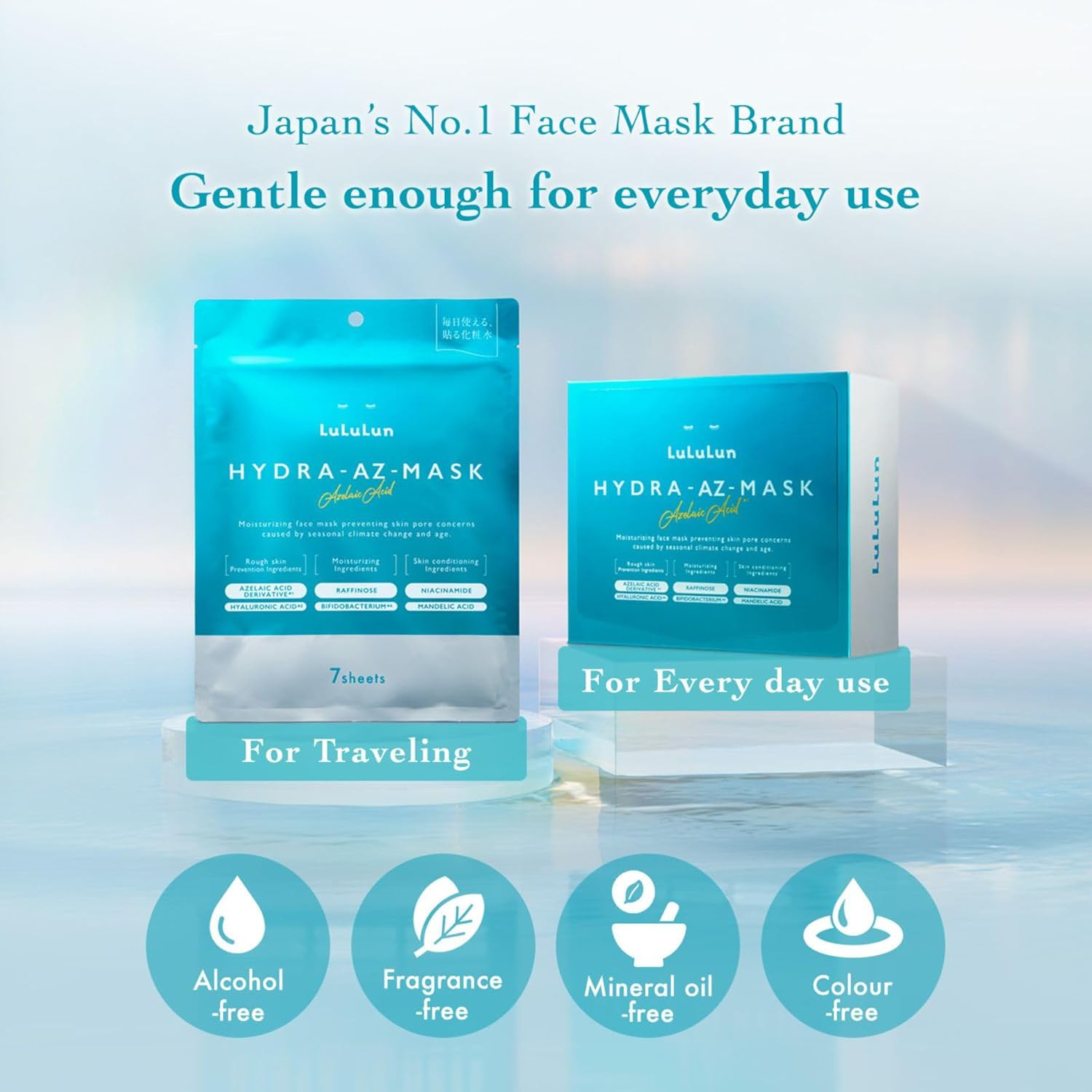Lululun - Hydra F Mask Azelaic Acid Face Masks 504ml. (28 Sheets)