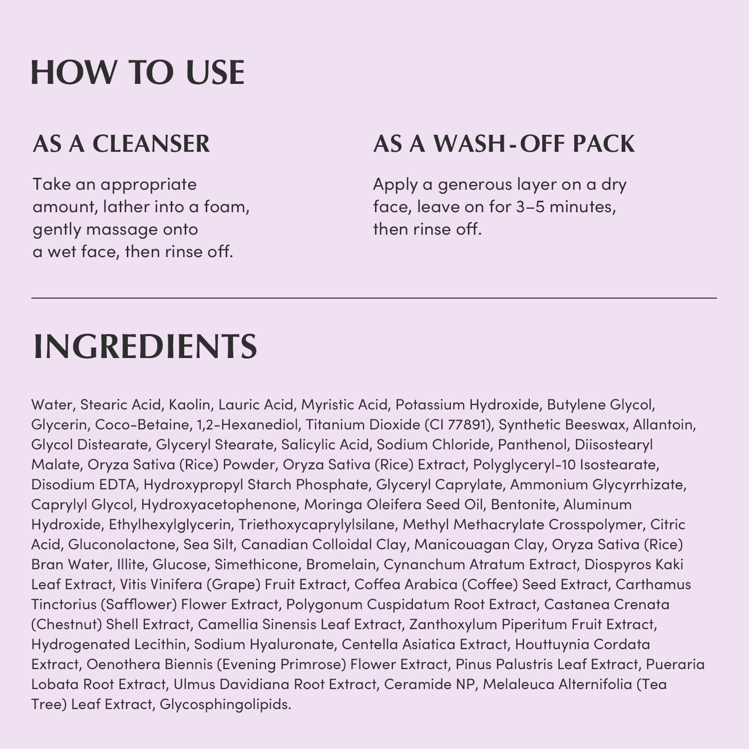 EQQUALBERRY - Purple Rice Pore Purifying Pack Cleanser 130g.