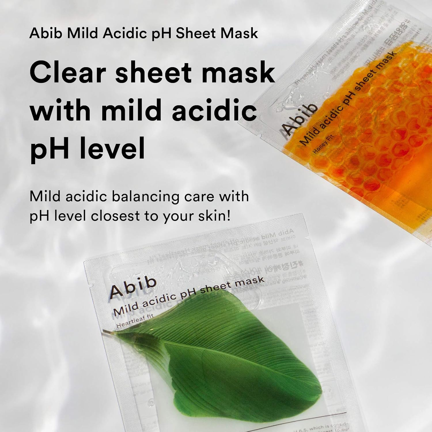 Abib - Mild Acidic pH Sheet Face Mask, Heartleaf Fit 30ml. (Pack of 3)