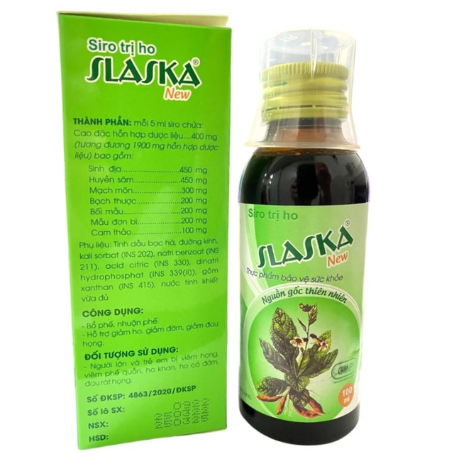 Traphaco - Slaska - Cough and Lung Support Natural Syrup Siro Ho & Bổ Phổi Tự Nhiên 100ml.