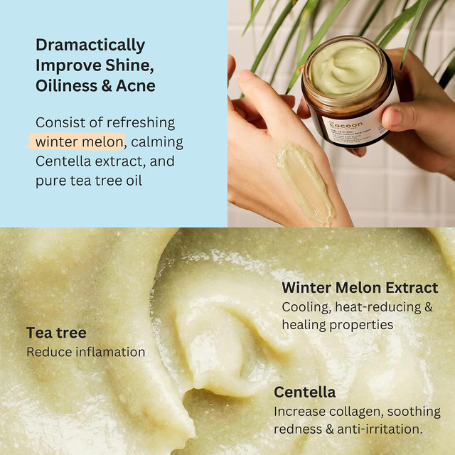 Cocoon Vietnam - Winter Melon Face Mask (Mặt Nạ Bí Đao) with Winter Melon Extract, Centella & Tea Tree 30ml.