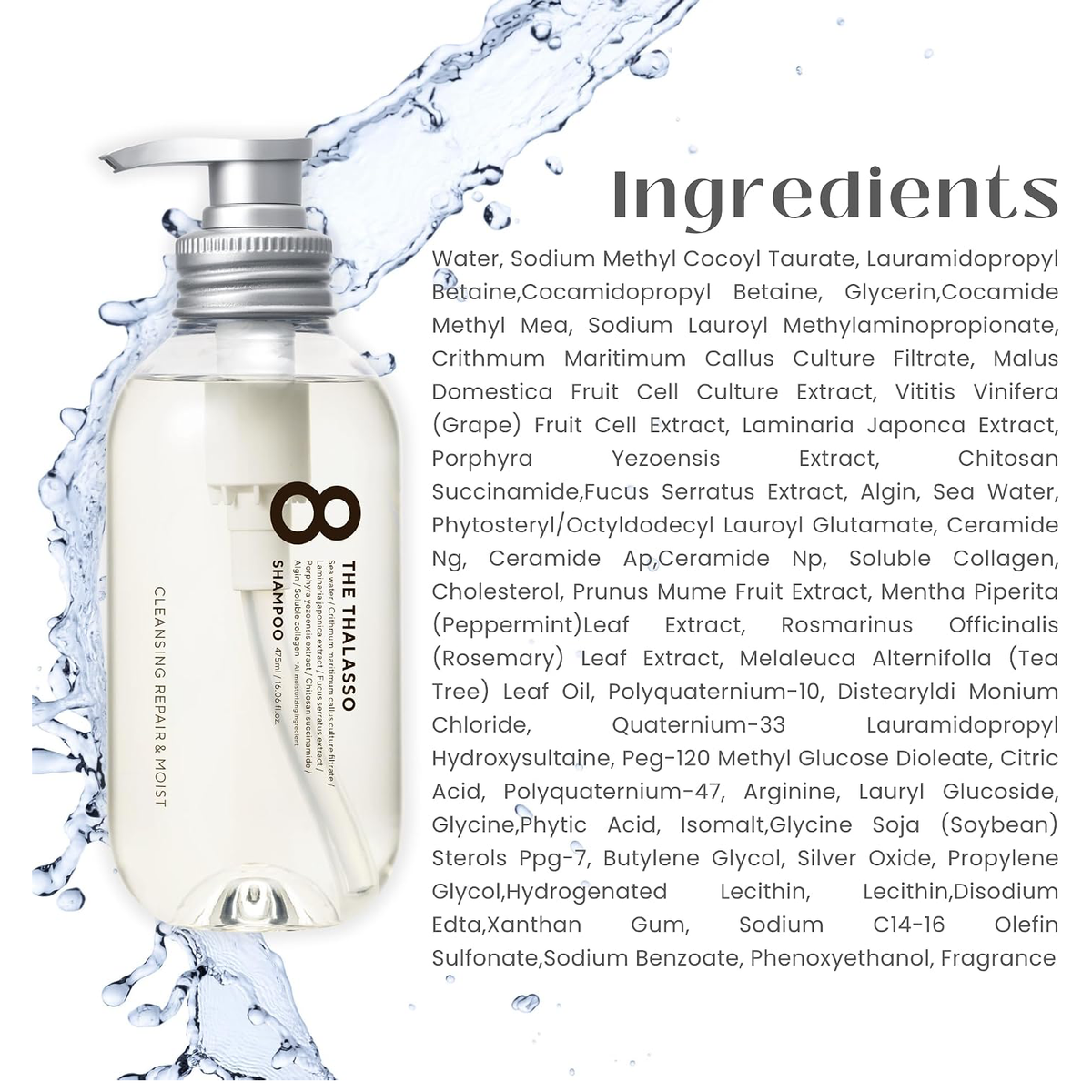 8 THE THALASSO - Cleansing Repair & Moist Shampoo 475ml.