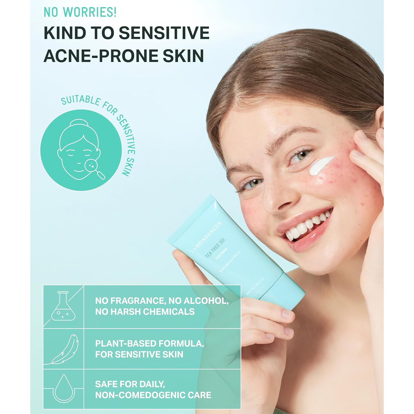 Bringgreen - Tea Tree Cica Fresh Sun Cream SPF+ PA++++ 50ml.