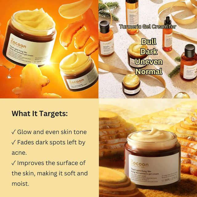 Cocoon Vietnam - Hung Yen Turmeric Gel Cream (Thạch Nghệ Hưng Yên) with Turmeric Extract & Curcuminoids 30ml.