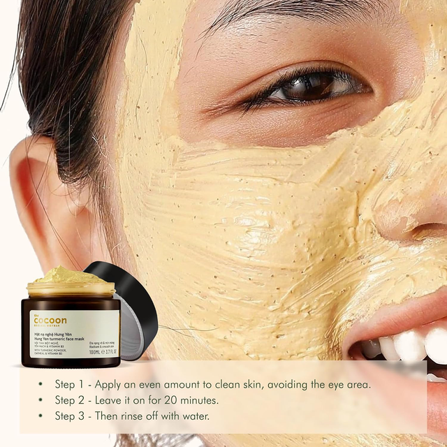 Cocoon Vietnam - Hung Yen Turmeric Face Mask (Mặt Nạ Nghệ Hưng Yên) with Turmeric Powder & Oatmeal 100ml.