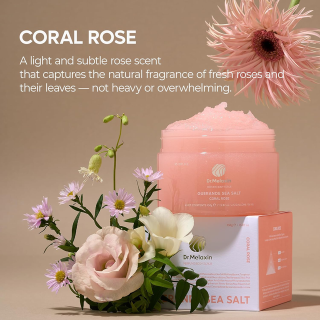 Dr.Melaxin - Guerande Sea Salt Perfume Body Scrub #Coral Rose 450g.