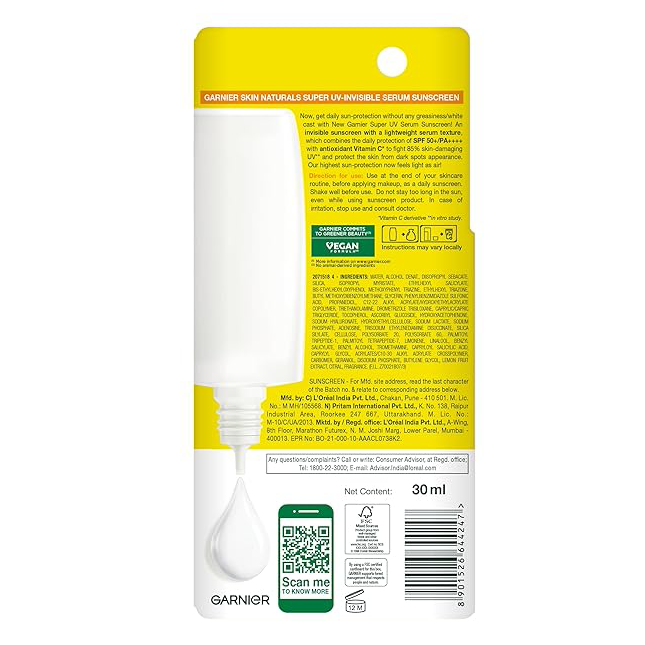 Garnier - Sunscreen Super UV Serum 30ml.