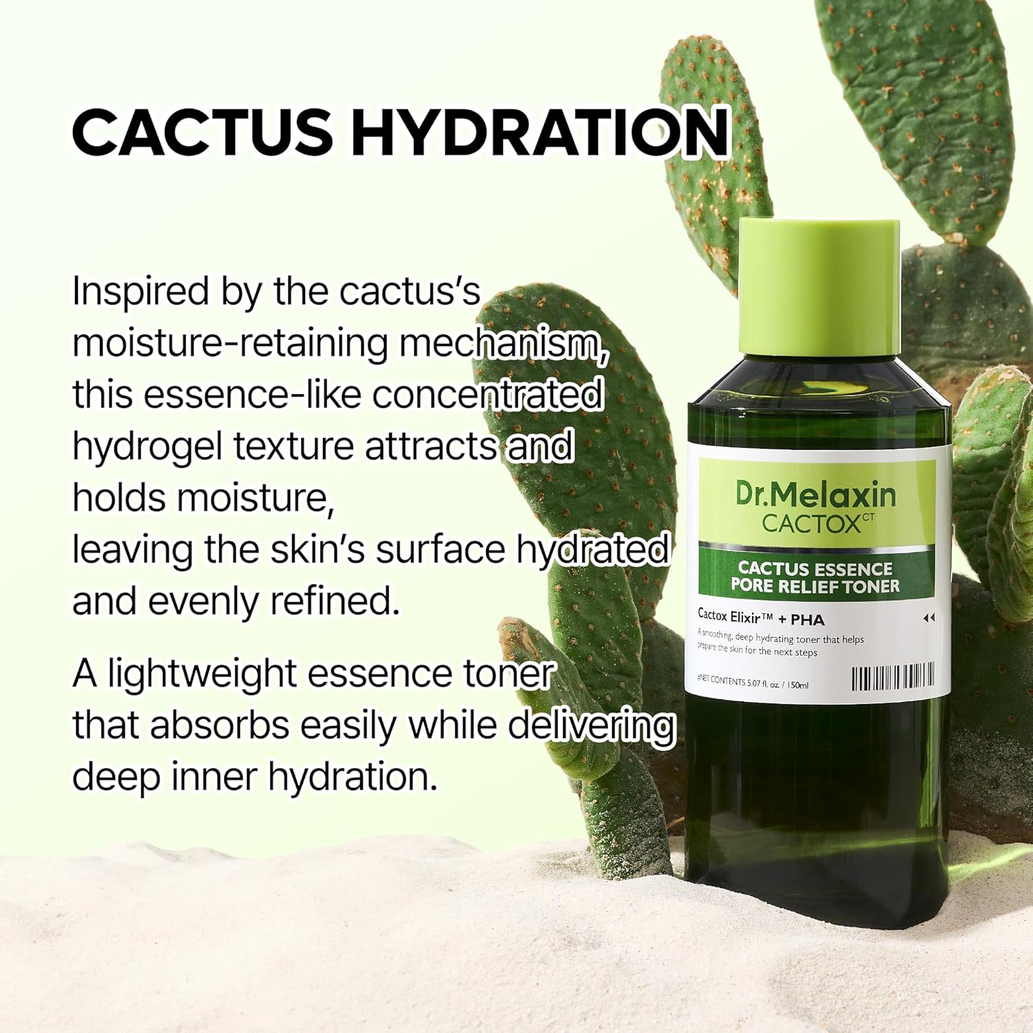 Dr.Melaxin - CACTOX Cactus Essence Pore Relief Toner + PHA 150ml.