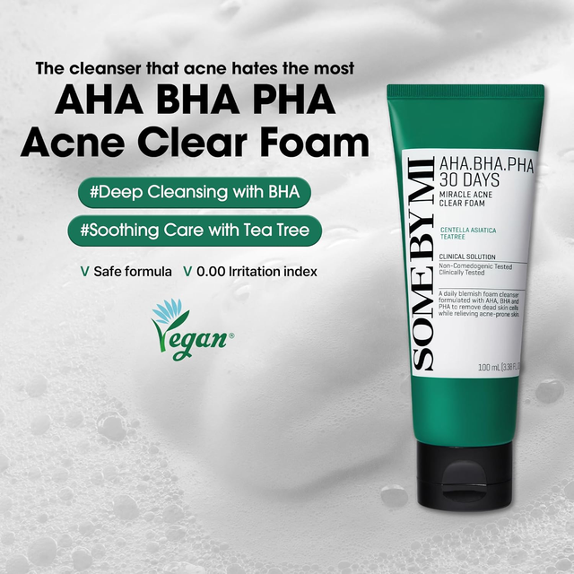 SOME BY MI - AHA-BHA-PHA 30 Days Miracle Acne Clear Foam 100ml.
