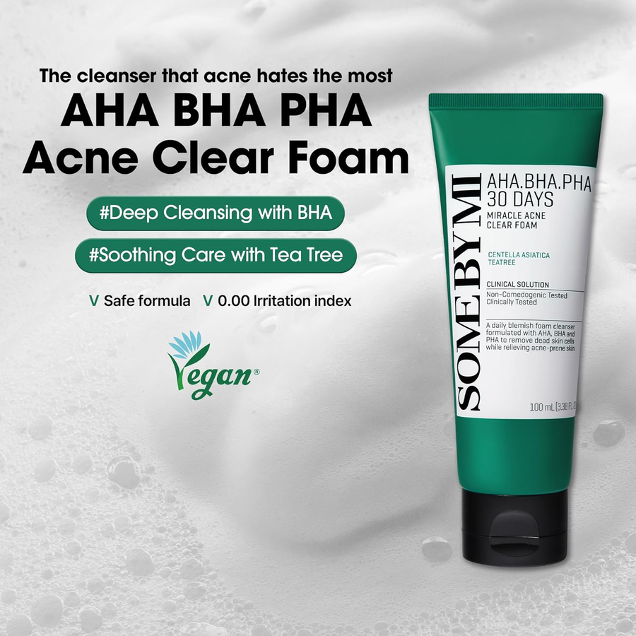 SOME BY MI - AHA-BHA-PHA 30 Days Miracle Acne Clear Foam 100ml.