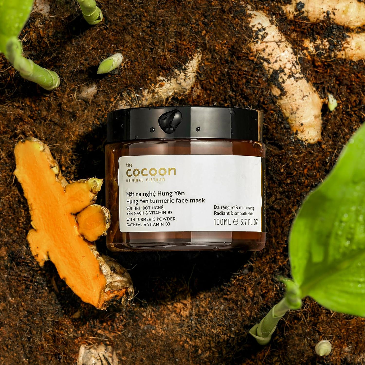 Cocoon Vietnam - Hung Yen Turmeric Face Mask (Mặt Nạ Nghệ Hưng Yên) with Turmeric Powder & Oatmeal 100ml.