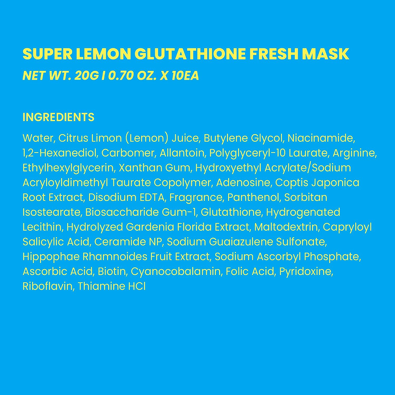 Bringgreen - Super Lemon Glutathione Fresh Mask 20g. (Pack of 3)