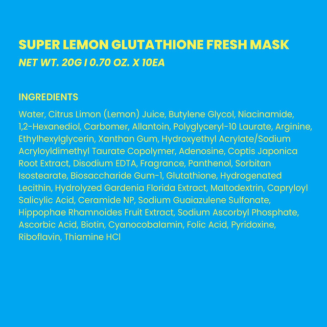 Bringgreen - Super Lemon Glutathione Fresh Mask 20g. (Pack of 3)