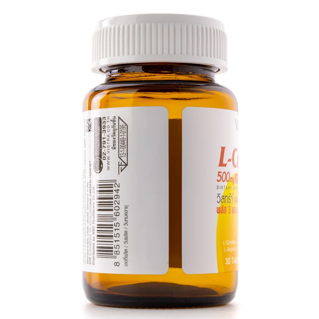 Vistra - L-Carnitine 500 mg. Plus 3L (30 tablets)