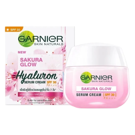 Garnier - Sakura Glow - Hyaluron Serum Cream (SPF30) 50ml.