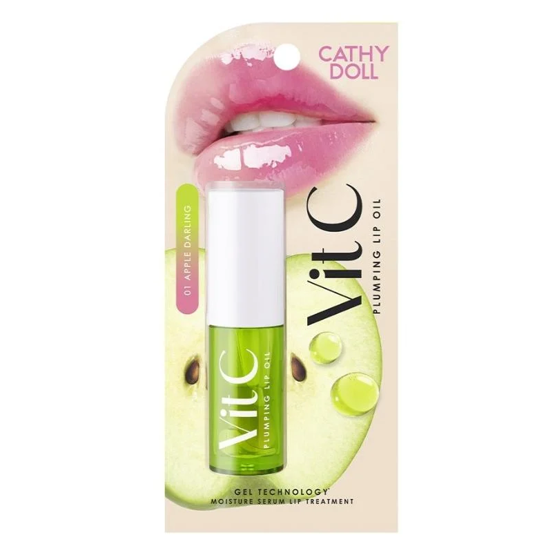 Cathy Doll - Vit C Plumping Lip Oils - Apple Darling, Lovely Melon and Sweetie Orange 2.4g. each (Pack of 3 Mix)