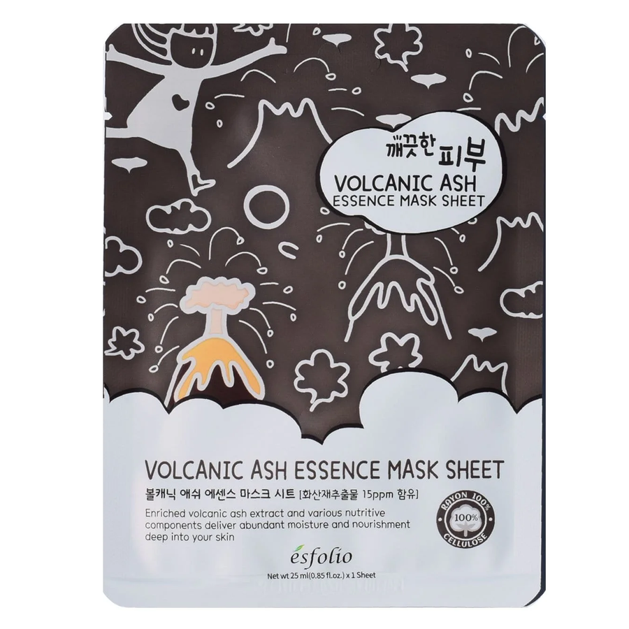 Esfolio - Pure Skin Volcanic Ash Essence Mask Sheet 25ml. (Pack of 3)