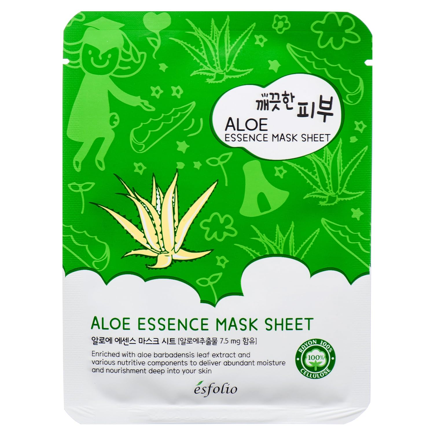 Esfolio - Pure Skin Aloe Essence Mask Sheet 25ml. (Pack of 3)