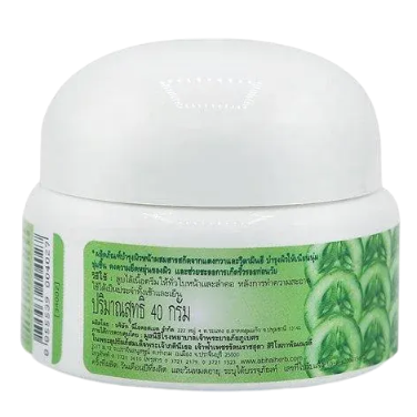 Abhaibhubejhr - Cucumber Facial Cream with Vitamin E - Cucumis Sativus Linn 40g. (Pack of 2) - Thailand