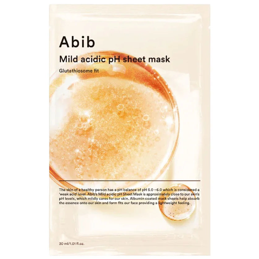 Abib - Mild Acidic pH Sheet Face Mask, Glutathiosome Fit 30ml. (Pack of 3)