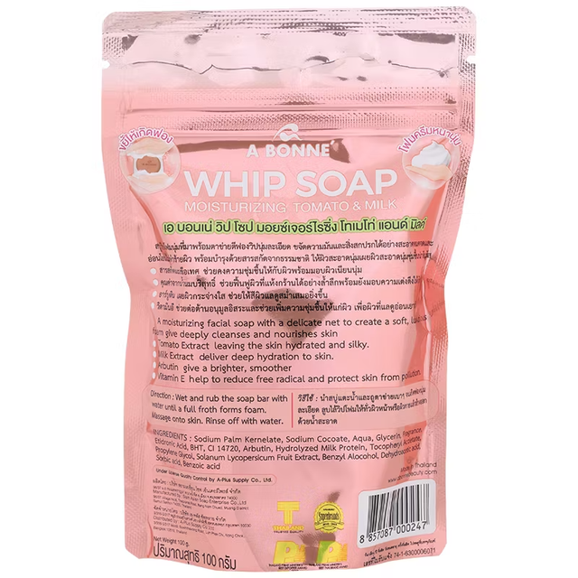 A Bonne' - Whip Soap Moisturizing Tomato Milk 100g.