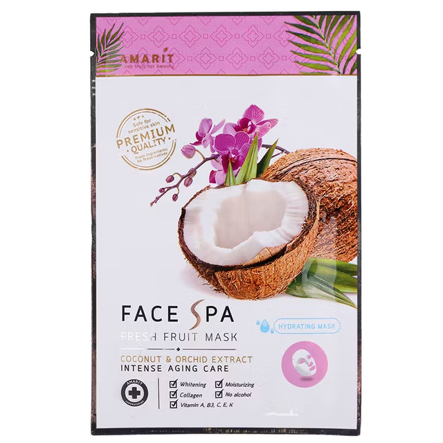 Amarit - Fresh Fruit Mask Intense Aging Care,  Coconut & Orchid Extract 25ml. (Pack of 5)