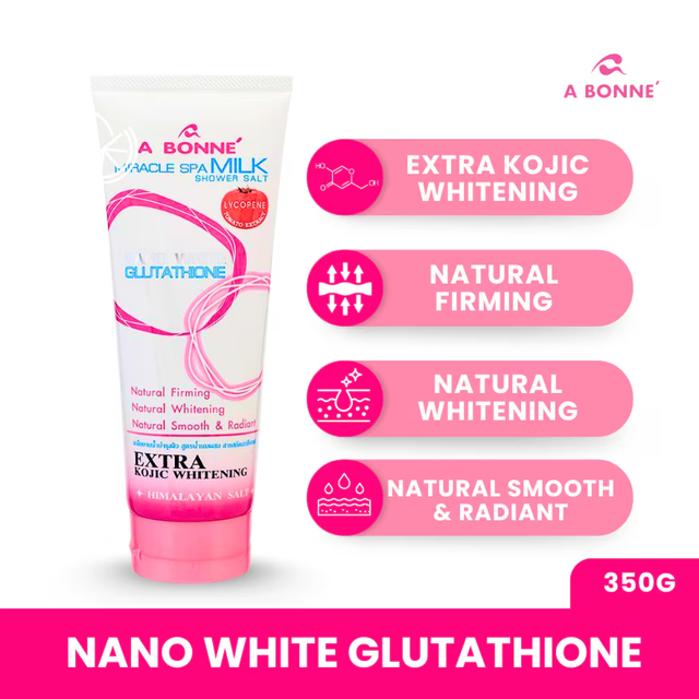 A Bonne' - Miracle Spa Milk Shower Salt Plus Lycopene Tomato Extract and Nano White Glutathone 350g.