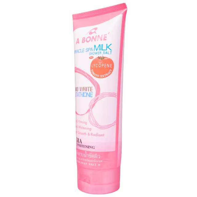 A Bonne' - Miracle Spa Milk Shower Salt Plus Lycopene Tomato Extract and Nano White Glutathone 350g.