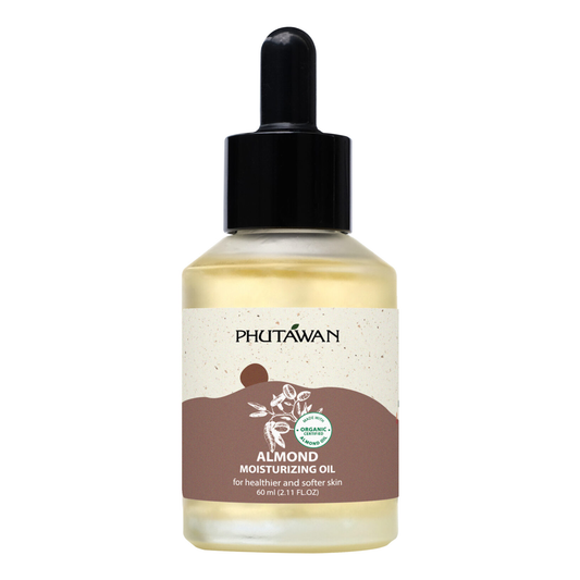 Phutawan - Organic Natural Almond Moisturizing Oil for Gua Sha Facial Massage 60ml.