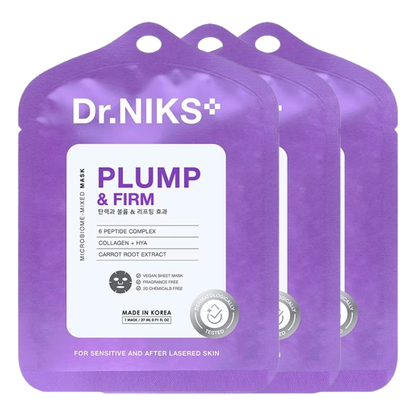 Dr.NIKS - Plump & Firm Microbiome-Mixed Mask 27ml. (Pack of 3)