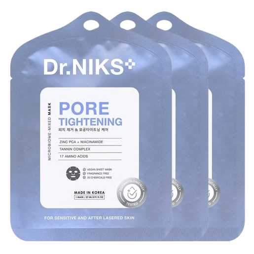 Dr.NIKS - Pore Tightening Microbiome-Mixed Mask 27ml. (Pack of 3)