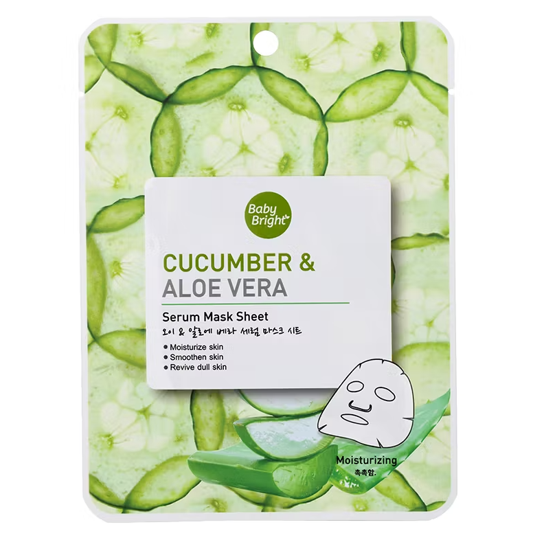 Baby Bright - Cucumber & Aloe Vera Serum Mask Sheet 20g. (Pack of 3)