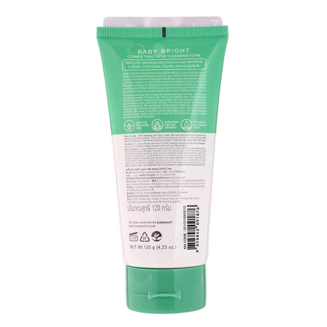 Baby Bright - Clear & Treat Acne Cleansing Foam 120g.