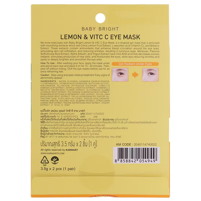 Baby Bright - Lemon & VitC C Eye Mask 7g. (Pack of 3 pairs)