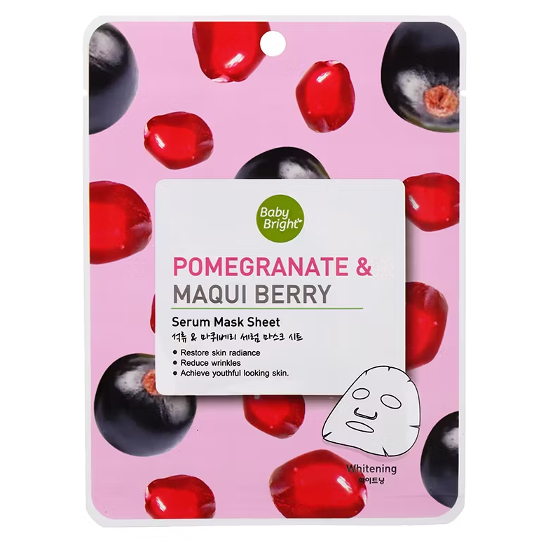 Baby Bright - Pomergranate & Maqui Berry Serum Mask Sheet 20g. (Pack of 3)