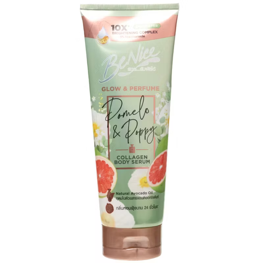 BeNice - Glow & Perfume Pomelo & Poppy Collagen BodySerum Tube Green 170ml.